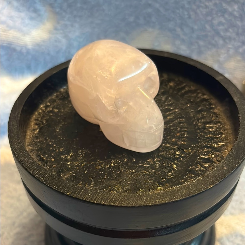 Rose Quartz Skull Carving